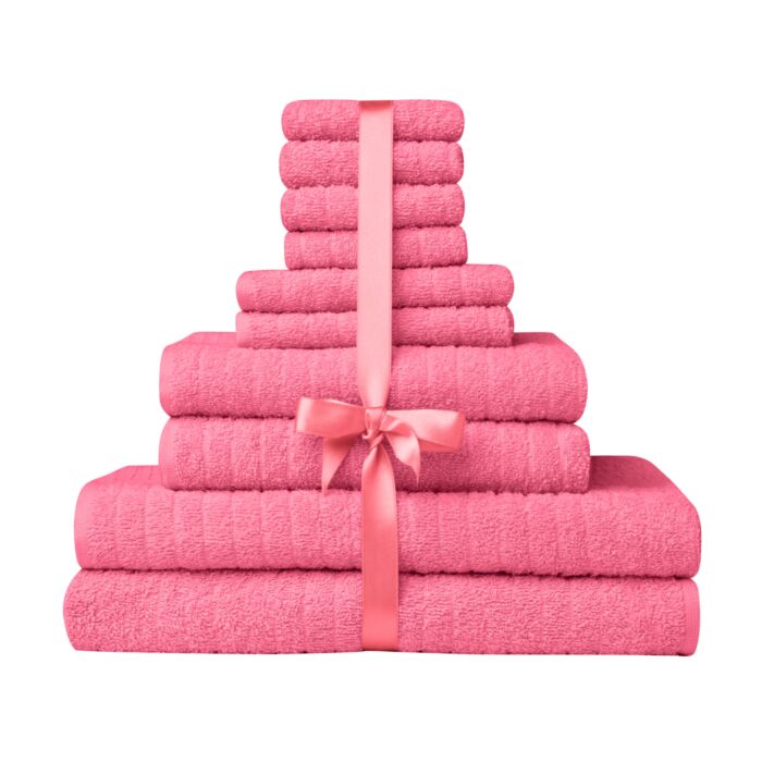Ensemble de bain uni Sera, 10 pièces avec ruban en satin