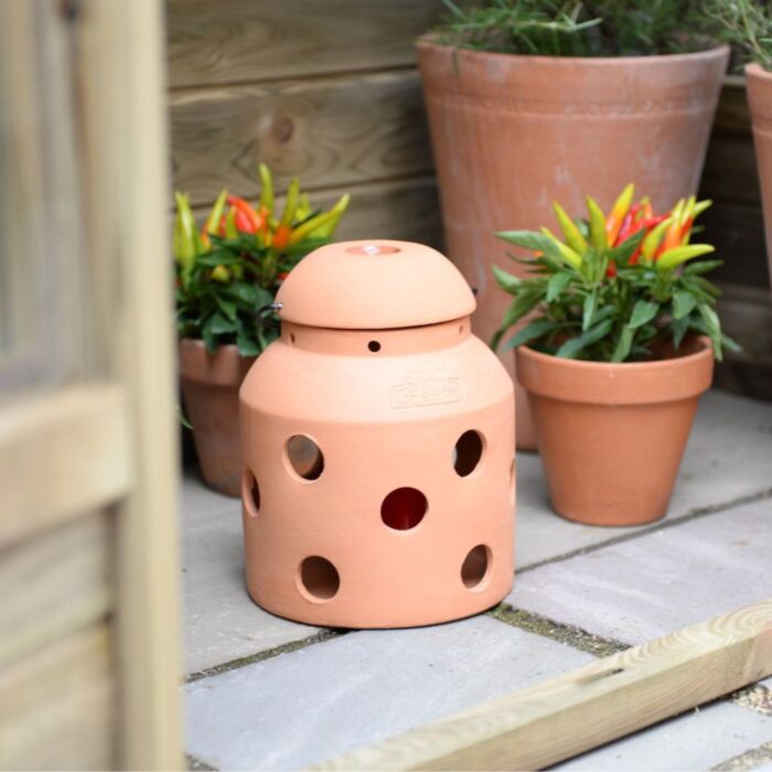 Porte-bougie Bio Green FireFly en terre cuite