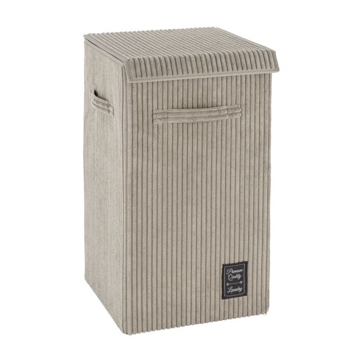 Panier à linge Cora aspect velours côtelé, 63 litres