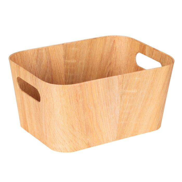 Panier de salle de bain Longiano en carton aspect bois