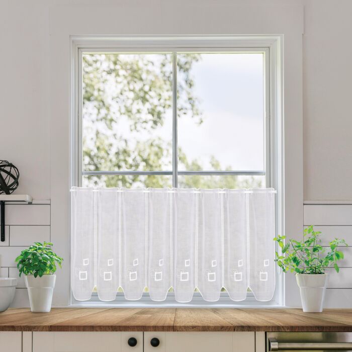 Bistrovorhang Bianca, halbtransparent, 145x45 cm