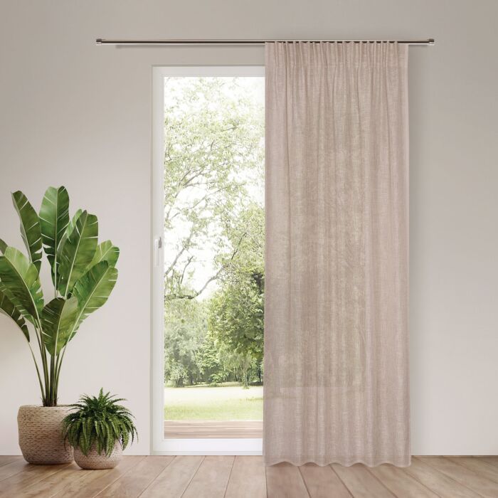 Fertigvorhang mit Gardinenband, halbtransparent, 140x245 cm