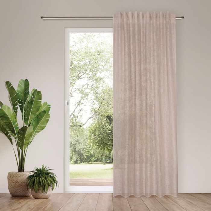 Fertigvorhang mit Gardinenband, halbtransparent, 140x245 cm