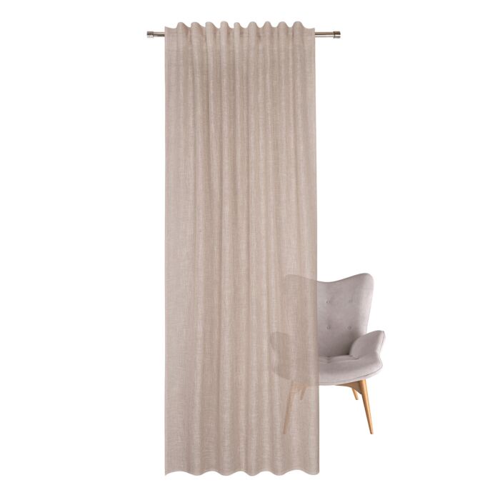 Fertigvorhang mit Gardinenband, halbtransparent, 140x245 cm
