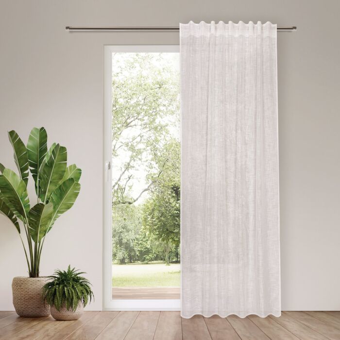 Fertigvorhang mit Gardinenband, halbtransparent, 140x245 cm