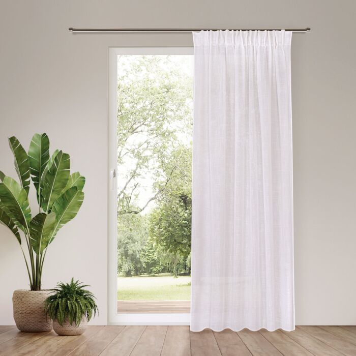 Fertigvorhang mit Gardinenband, halbtransparent, 140x245 cm