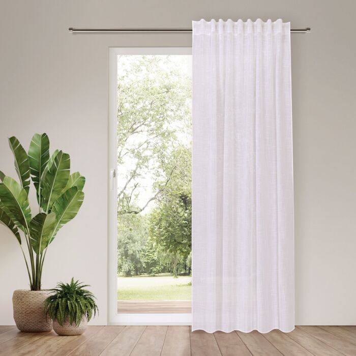 Fertigvorhang mit Gardinenband, halbtransparent, 140x245 cm