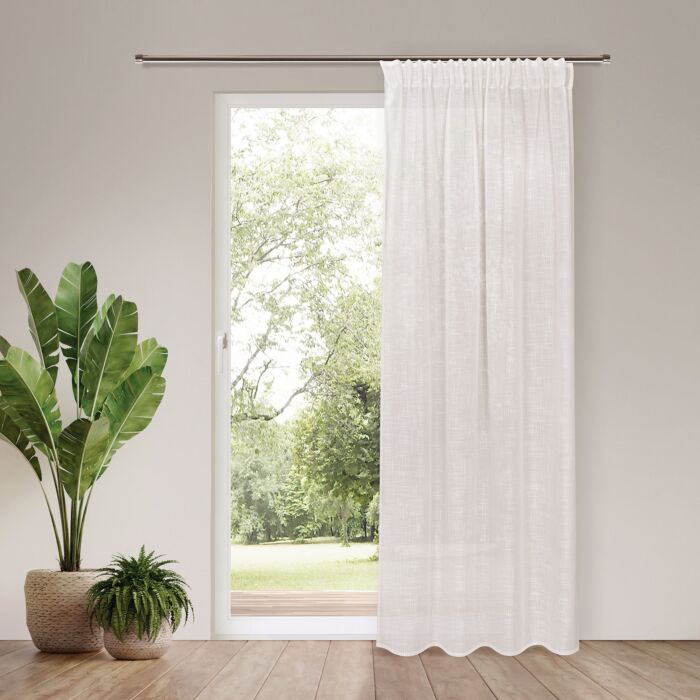 Fertigvorhang mit Gardinenband, halbtransparent, 140x245 cm