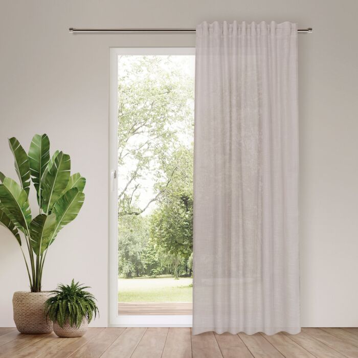 Fertigvorhang mit Gardinenband, halbtransparent, 140x245 cm