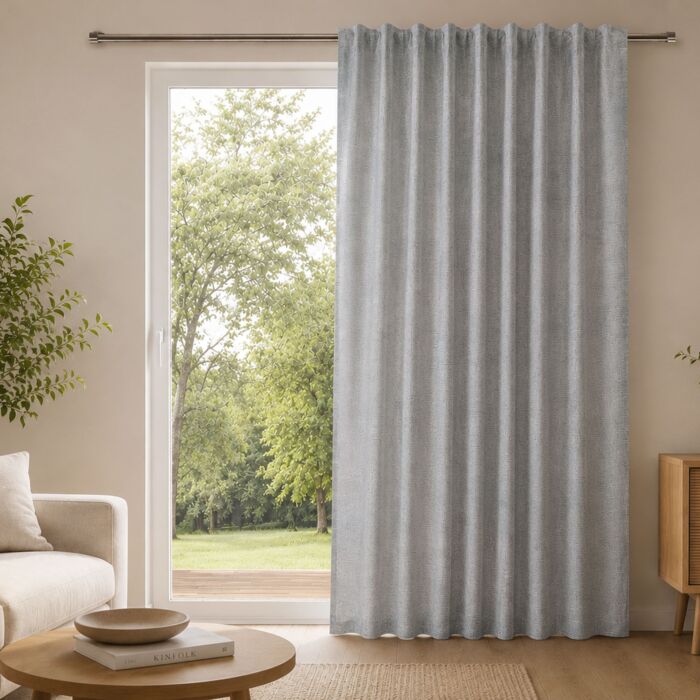 Fertigvorhang mit Gardinenband, blickdicht, 140x245 cm