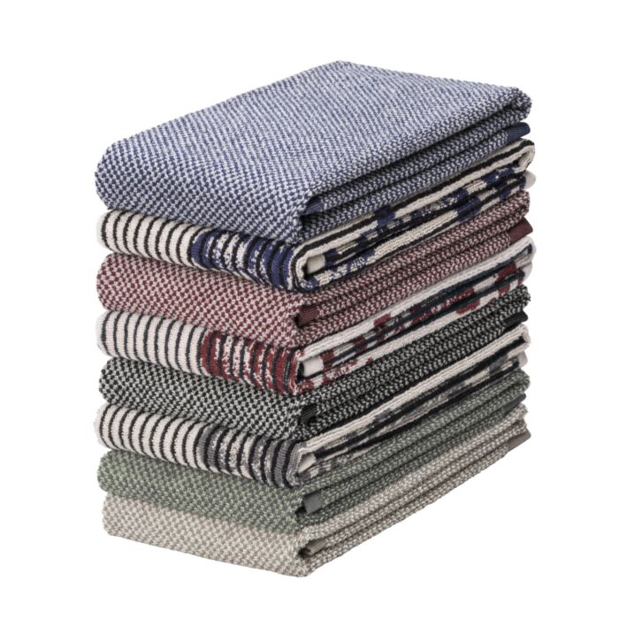 Linge éponge à rayures verticales et motifs floraux