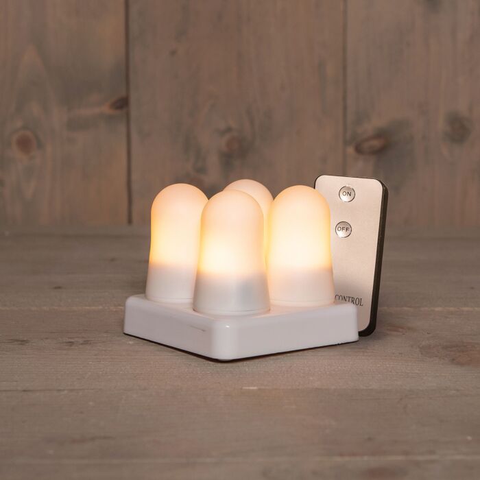Miniflammer im 4er Set mit Aufladestation