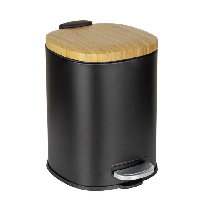 Treteimer Fianema mit Bambusdeckel, 3 Liter schwarz