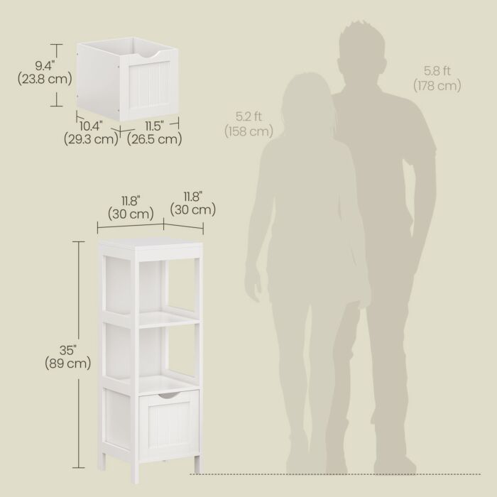VASAGLE Badezimmerschrank mit 2 Schubladen