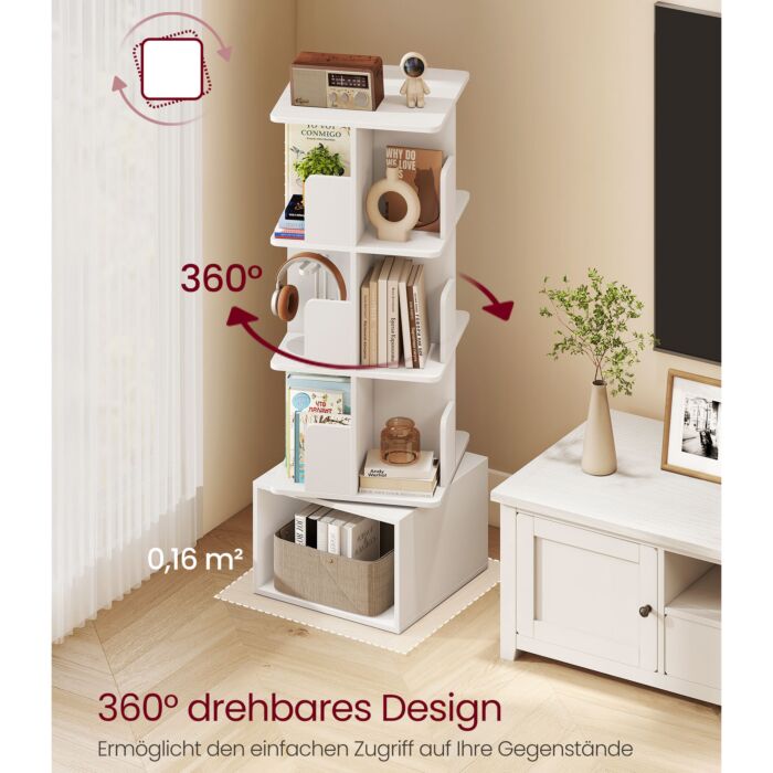VASAGLE Bücherregal 360° drehbar