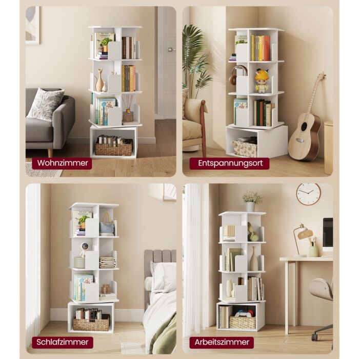 VASAGLE Bücherregal 360° drehbar