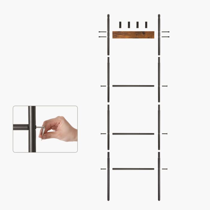 VASAGLE Handtuchleiter mit 4 Haken