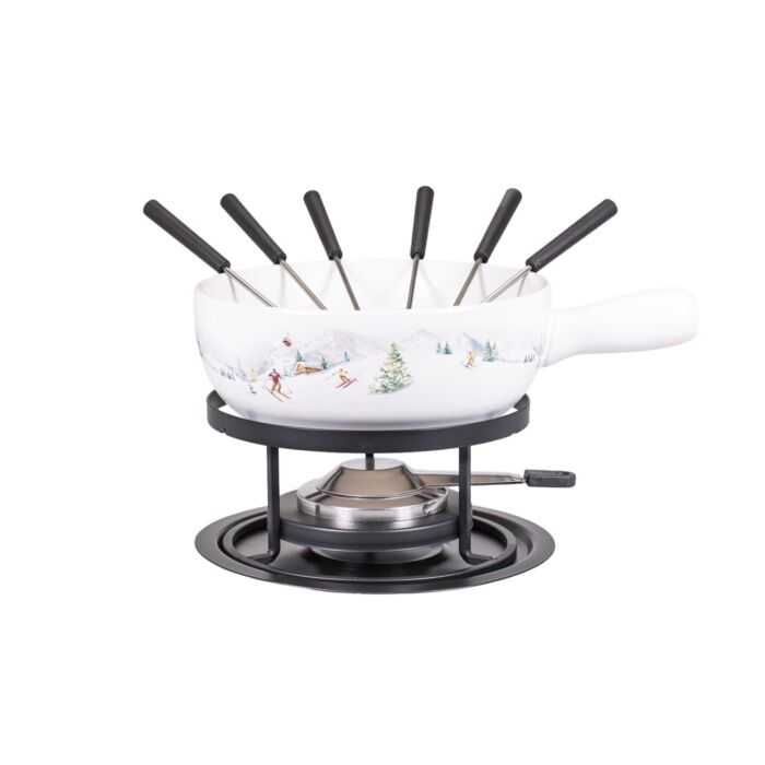 Service à fondue au fromage Say Cheese Skieur, 9 pièces
