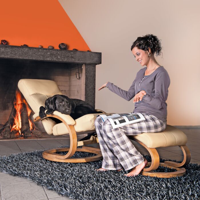 Fauteuil relax Patras avec pouf main product photo