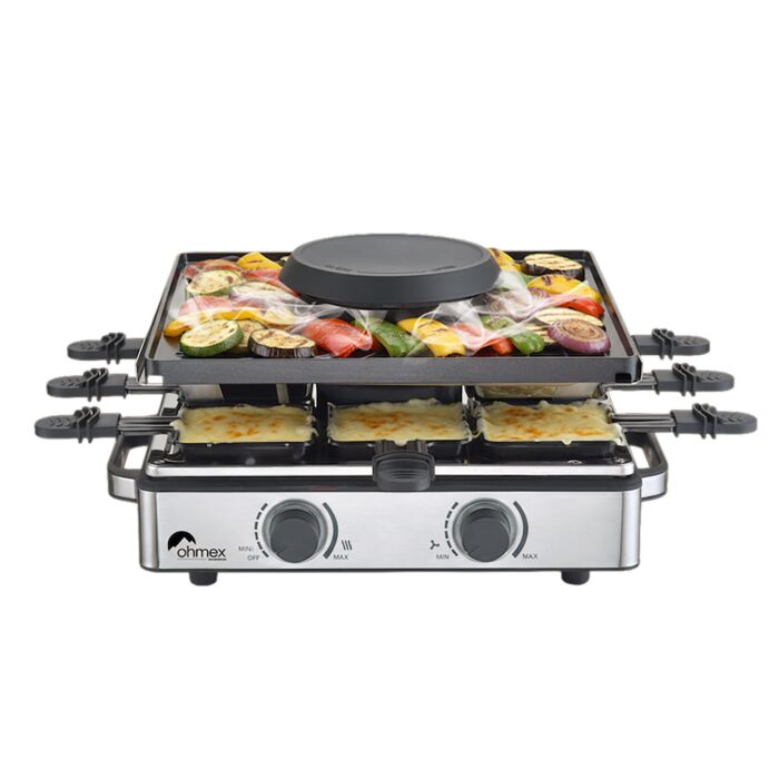 Appareil à raclette avec système d'aspiration des odeurs pour 8 personnes
