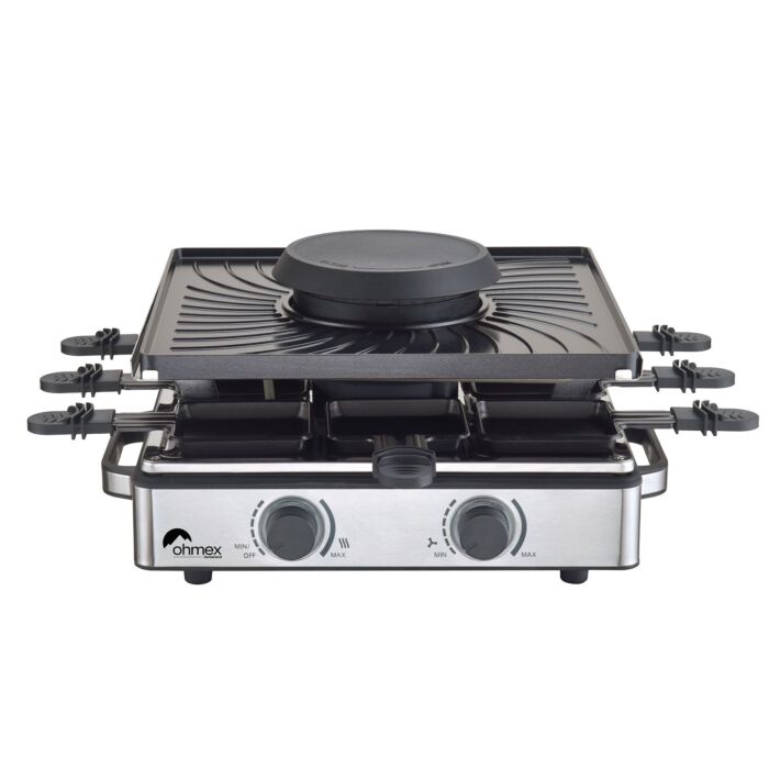 Appareil à raclette avec système d'aspiration des odeurs pour 8 personnes