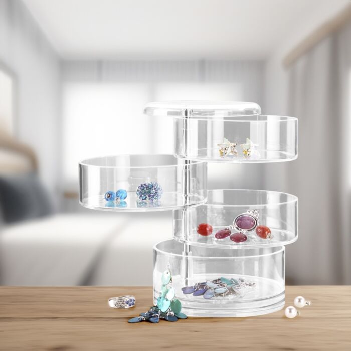 Kosmetik Tower mit drehbaren Fächern