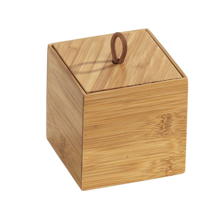 Box mit Deckel Terra aus Bambus, 9x9x9 cm