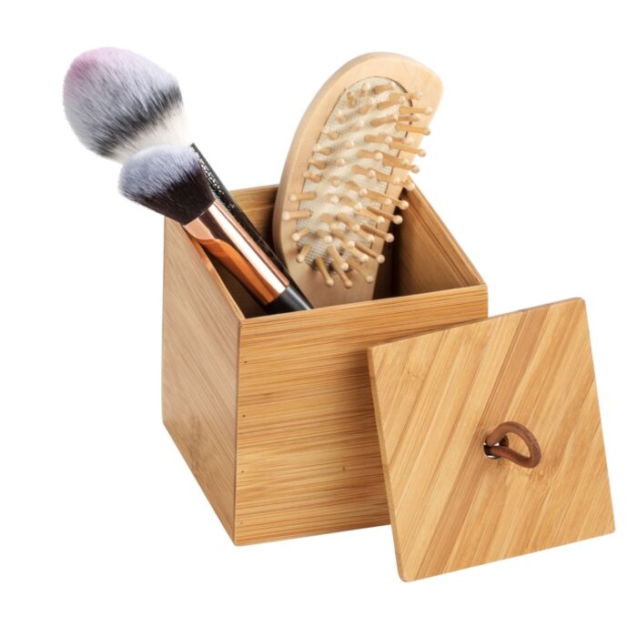 Box mit Deckel Terra aus Bambus, 9x9x9 cm