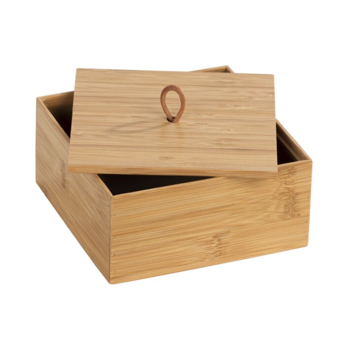 Box mit Deckel Terra aus Bambus, 15x15x7 cm