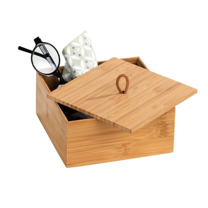 Box mit Deckel Terra aus Bambus, 15x15x7 cm