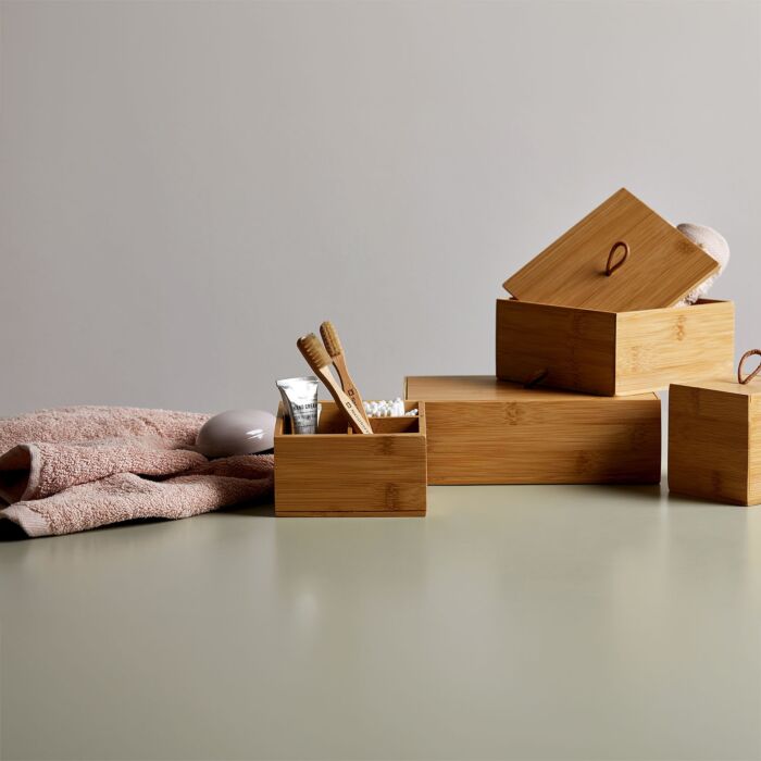 Box mit Deckel Terra aus Bambus, 15x15x7 cm