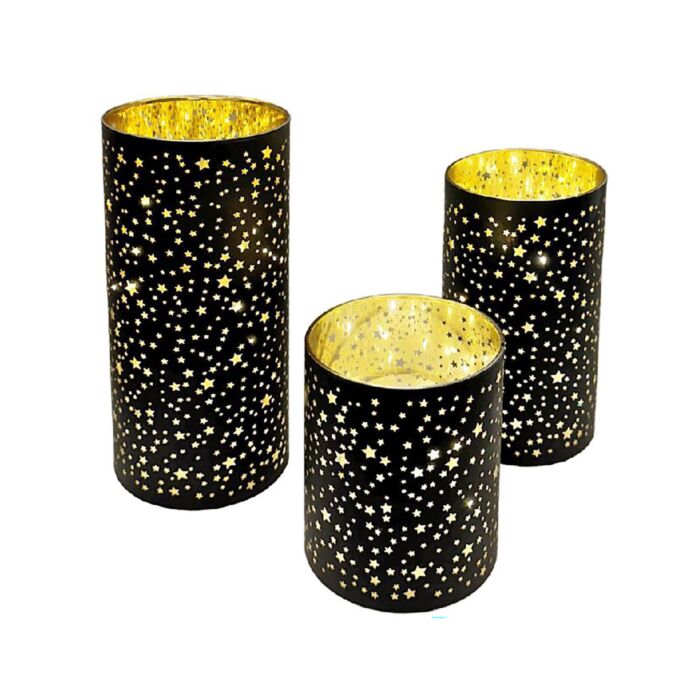 LED-Windlichter Sterne 3er Set