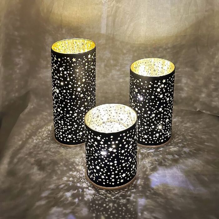 LED-Windlichter Sterne 3er Set