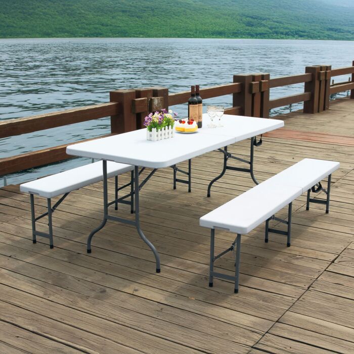 Lot de 2 bancs pliants