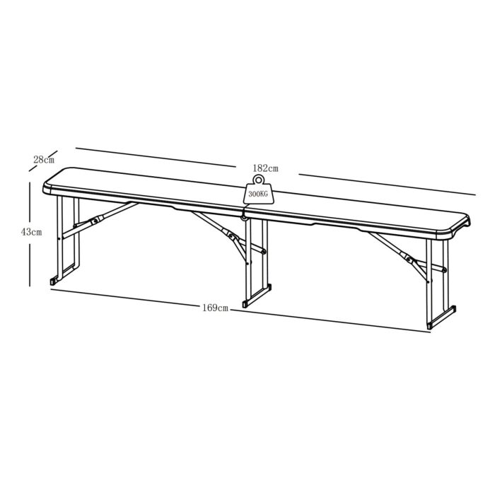 Lot de 2 bancs pliants