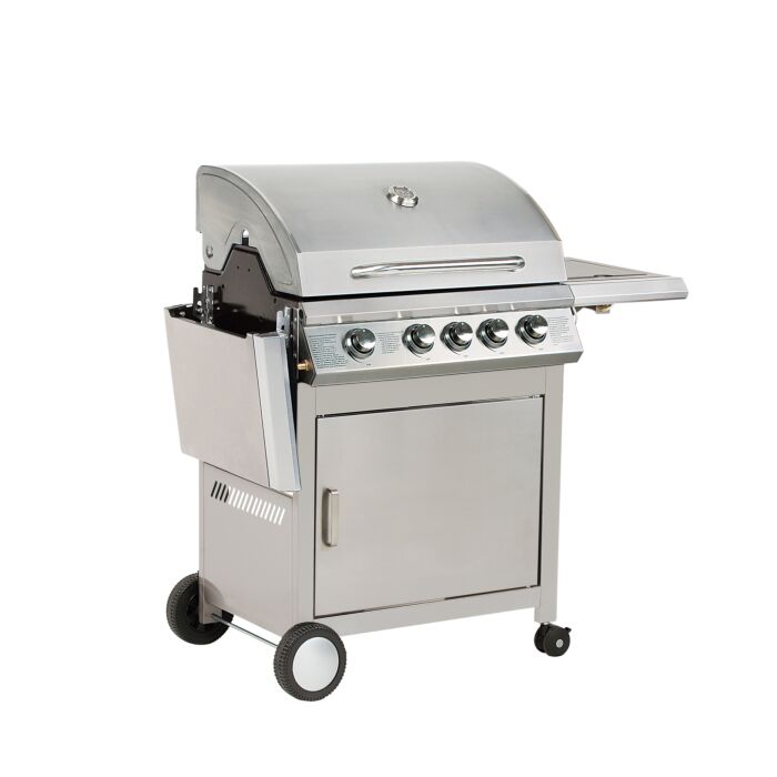Gril à gaz 4+1 brûleurs en acier inoxydable