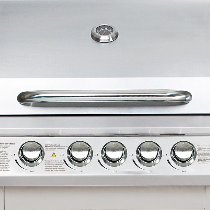 Gril à gaz 4+1 brûleurs en acier inoxydable