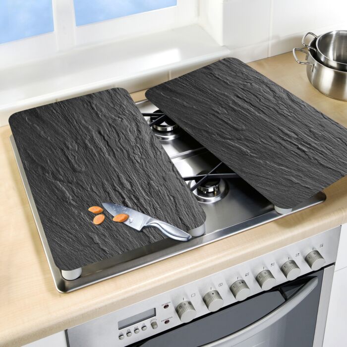 Glas-Abdeckplatten in Schiefer-Optik