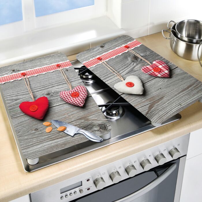 Glas-Abdeckplatten mit Herzen