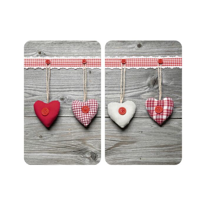 Glas-Abdeckplatten mit Herzen