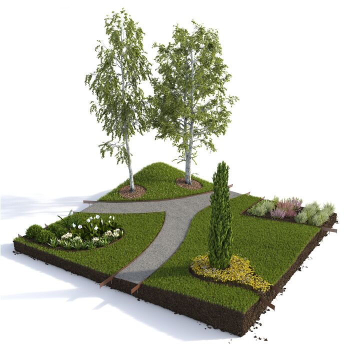 Bordure de plate-bande en métal, lot de 10 à 100 cm