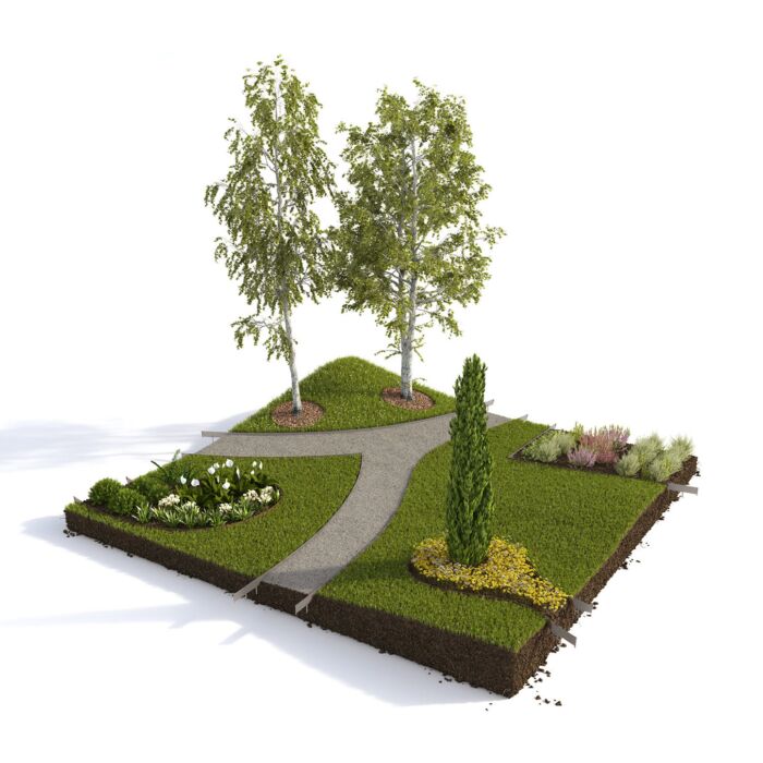 Bordure de plate-bande en métal, lot de 10 à 100 cm