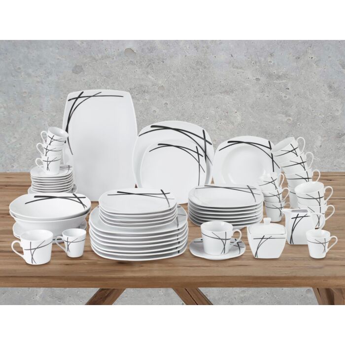Vaisselle en porcelaine, service pour 8 personnes, 62 éléments main product photo