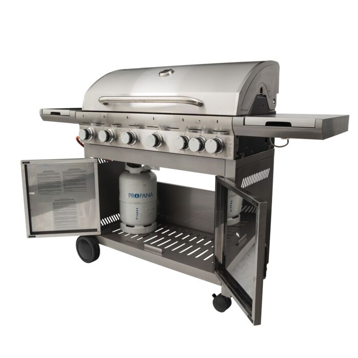 Gasgrill Edelstahl mit 6+1 Brenner