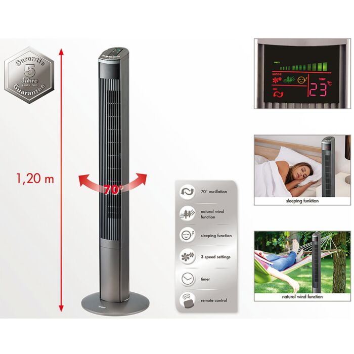 Trisa Turmventilator Fresh Breeze silber