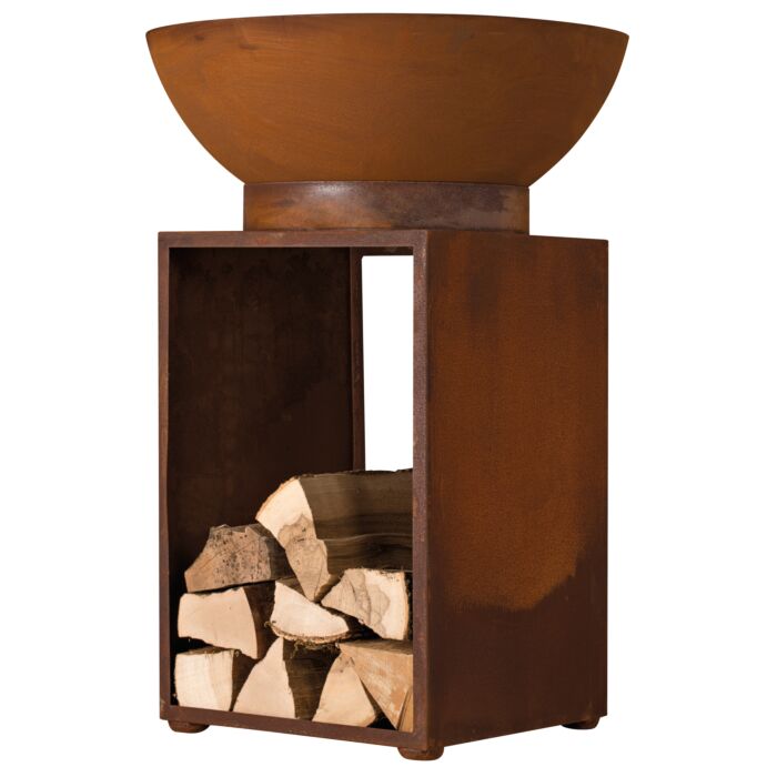 Braséro Siluet avec compartiment à bois main product photo