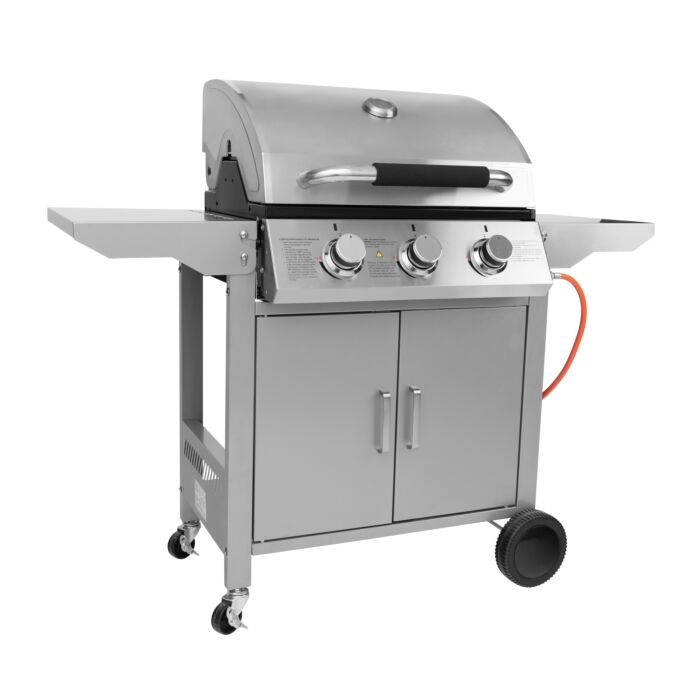 Edelstahl Gasgrill mit 3 Brennern