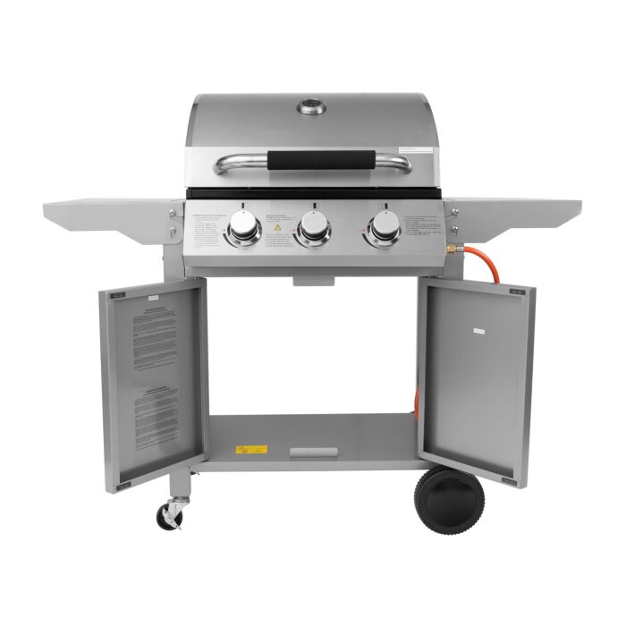 Edelstahl Gasgrill mit 3 Brennern