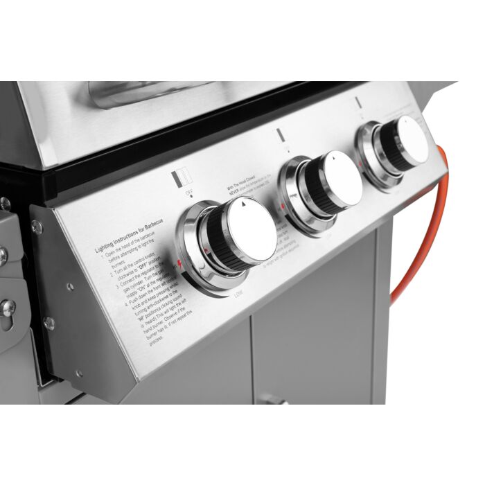 Edelstahl Gasgrill mit 3 Brennern