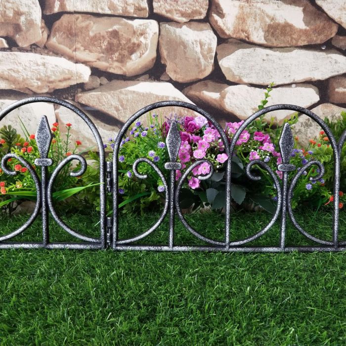 8 bordures de pelouse, couleur argent main product photo